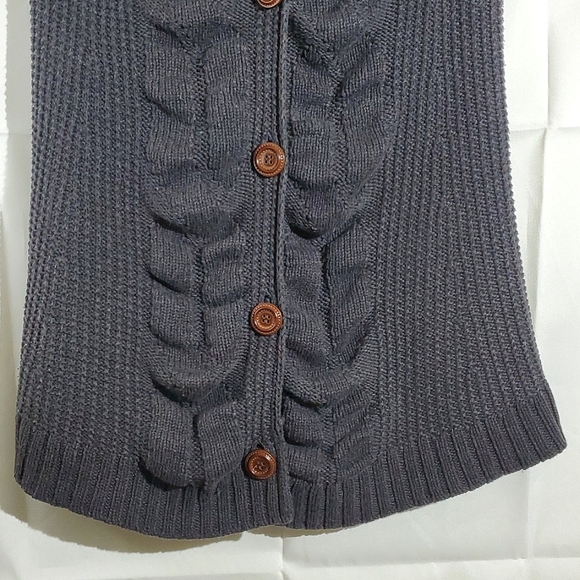 Heather B Dary Grey Knit T-Shirt Long Cardigan/Sweater - Size Petite Medium - Picture 4 of 11